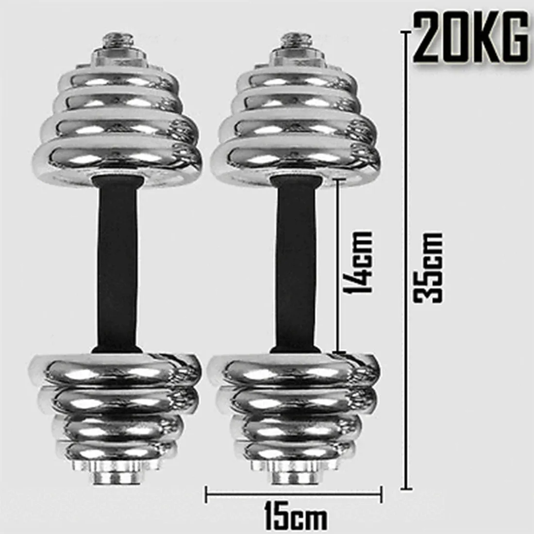 20KG York Dumbbell Set | Home Gym Weights | Barbell with Case