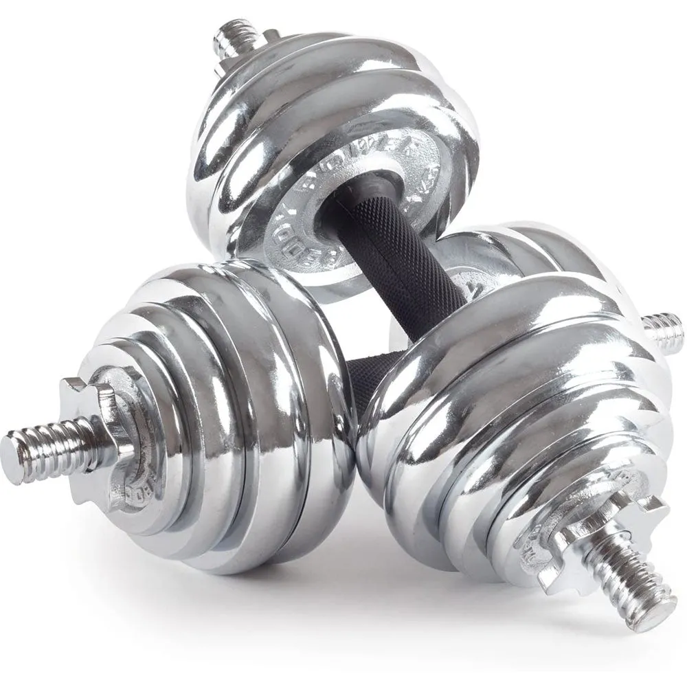 30KG Chrome Dumbbell Set | Home Gym Weights | Fitness Barbell with Case