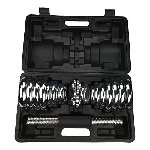 30KG Chrome Dumbbell Set | Home Gym Weights | Fitness Barbell with Case
