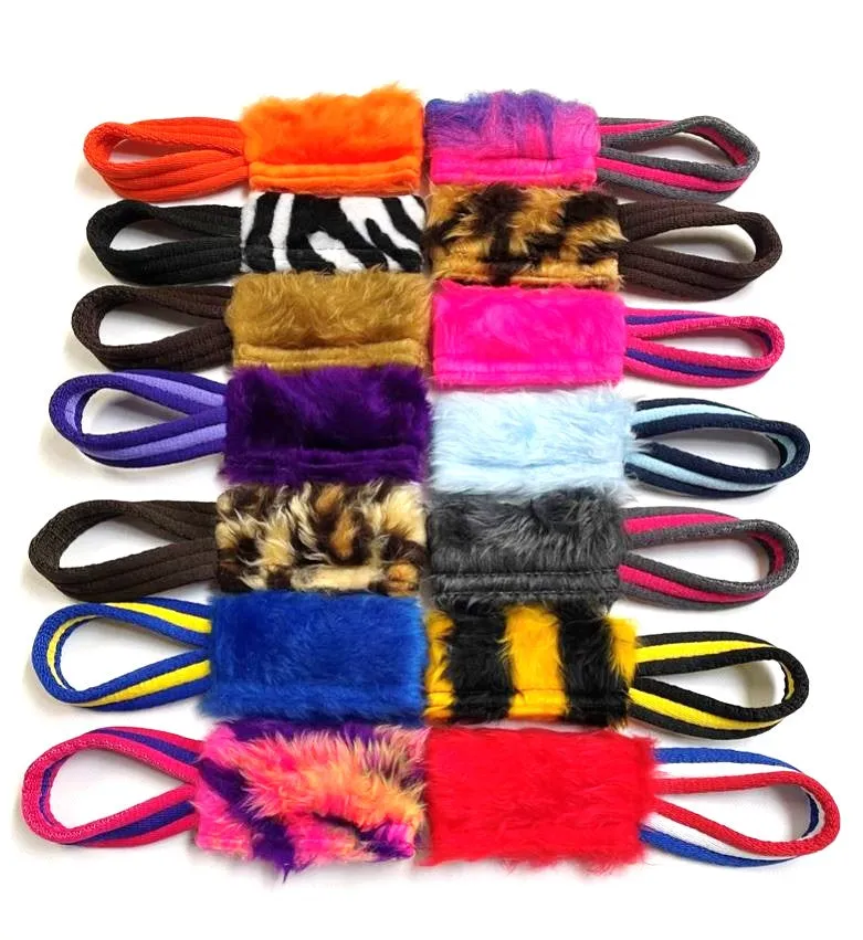 Dog Training Treat Bag Obedience Retrieve Furry Long Prey Dummy In Various Colours Small 4" x 2"