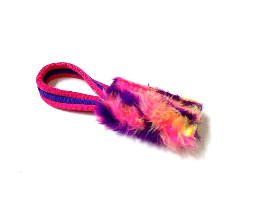 Dog Training Treat Bag Obedience Retrieve Furry Long Prey Dummy In Various Colours Small 4" x 2"