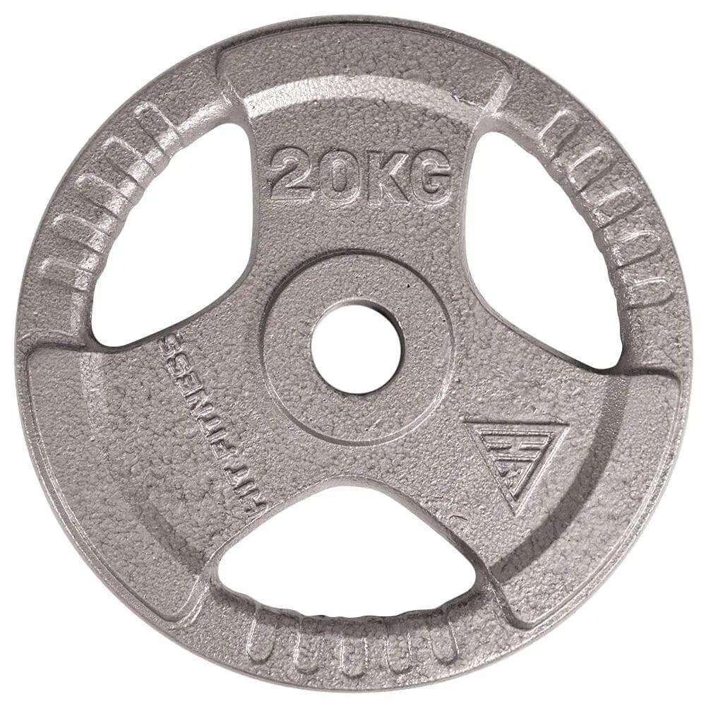 Hit Fitness 100kg Cast Iron Tri-Grip Weight Plate Set