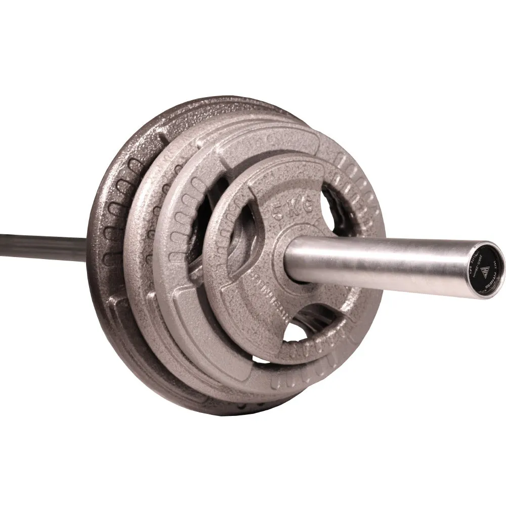 Hit Fitness 100kg Cast Iron Tri-Grip Weight Plate Set