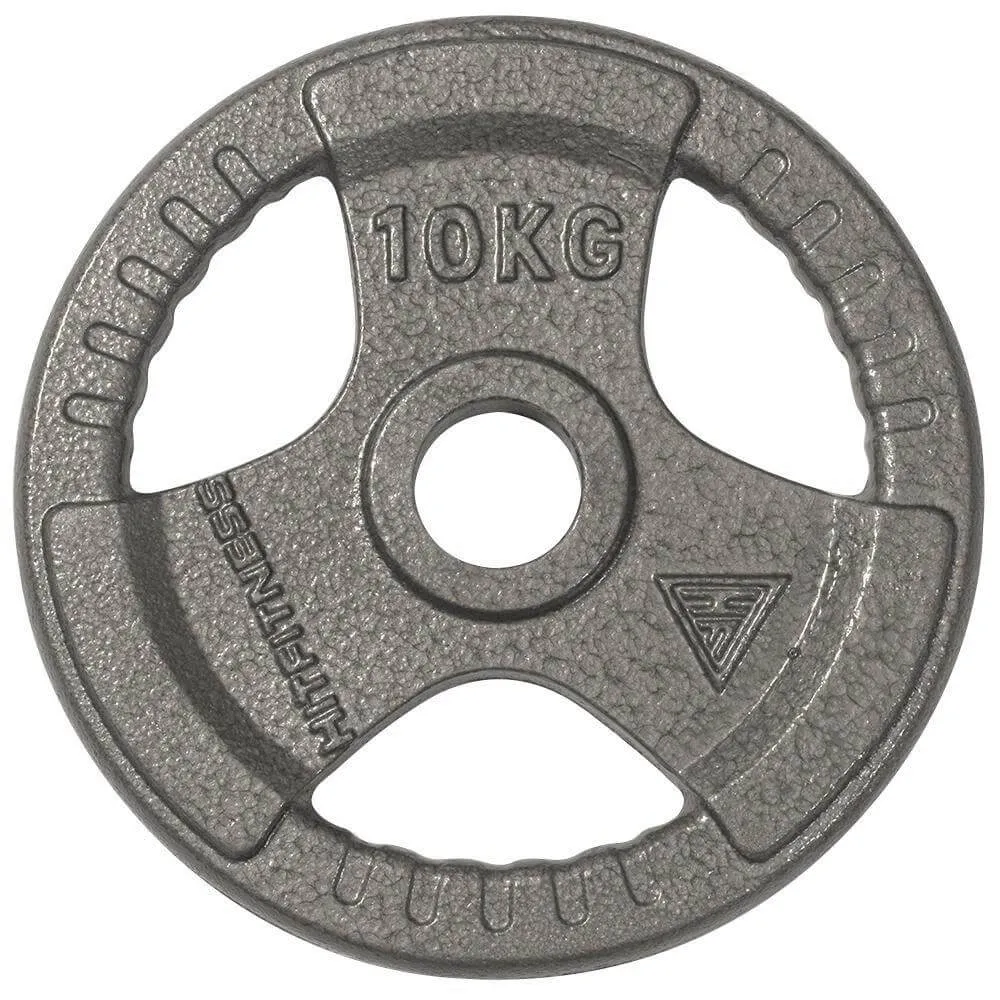 Hit Fitness 100kg Cast Iron Tri-Grip Weight Plate Set
