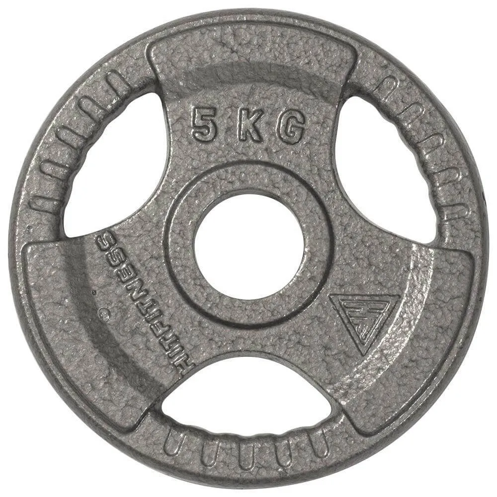 Hit Fitness 100kg Cast Iron Tri-Grip Weight Plate Set