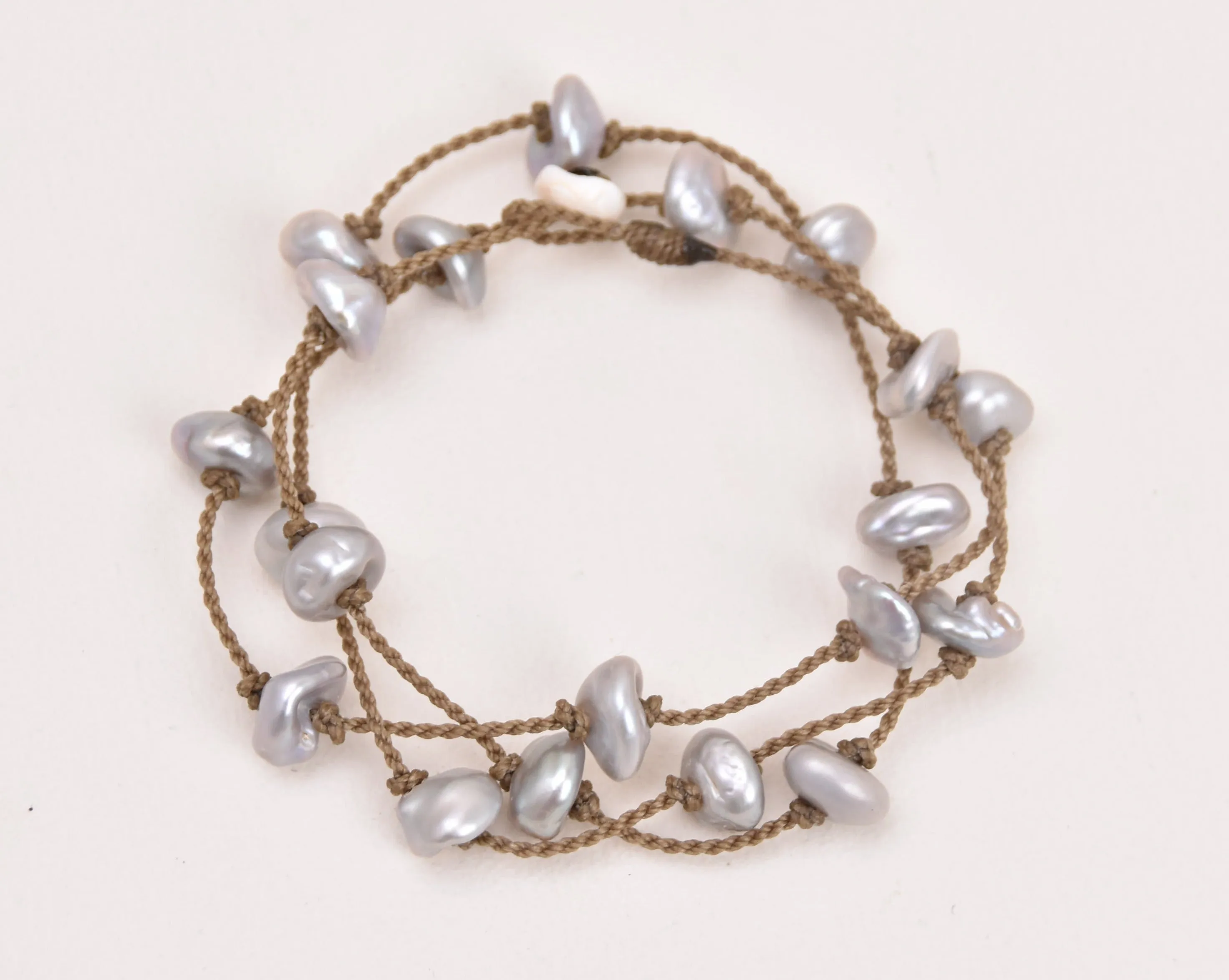 Silver Keshi Petal Pearl - Wrap